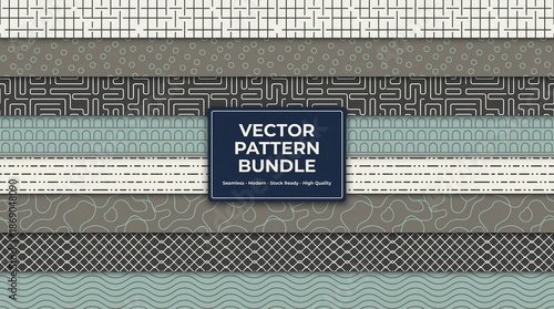 A collection of various vector patterns in a bundle for design and decoration