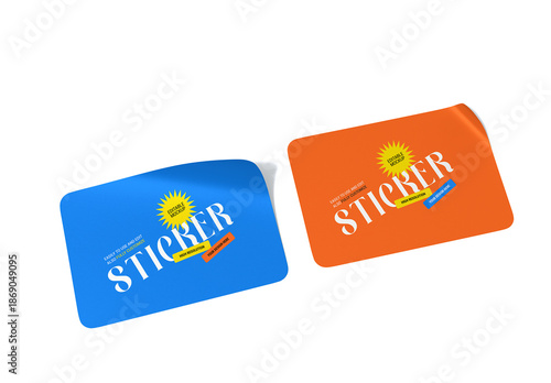 Rectangle Sticker Mockup Set