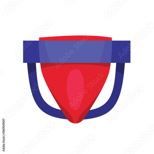 Groin protector vector illustration, groin guard vector icon. Groin protector for kickboxing, mma, boxing, and muay thai fighting