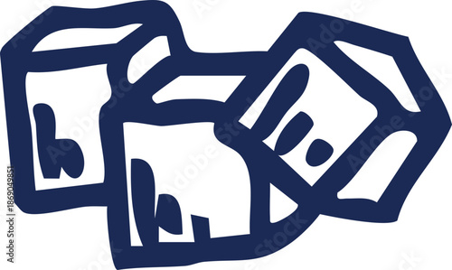 Abstract illustration of three connected ice cubes, representing coldness and refreshment