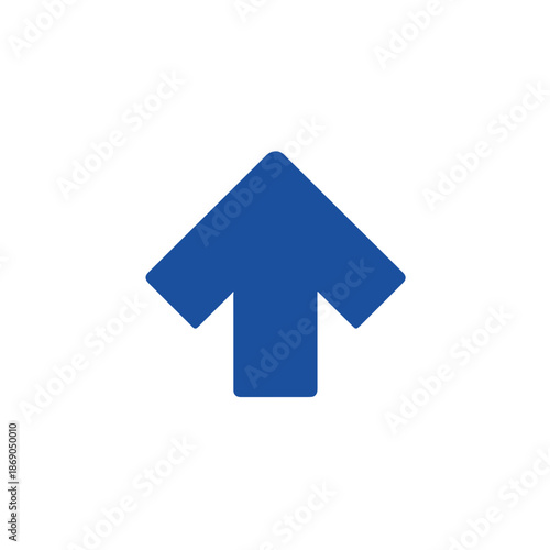 Icona vettoriale di freccia blu che punta verso l'alto, simbolo di direzione, progresso o crescita su sfondo trasparente.
