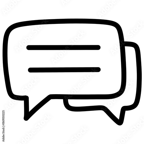 Minimal Chat Bubble Outline Icon Representing Messaging, Conversation, and Digital Communication