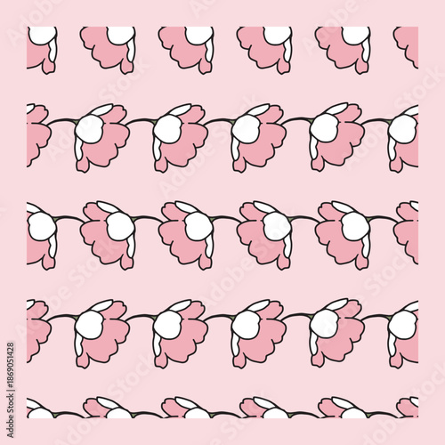 Pastel Blossom Seamless Floral Pattern for Spring and Sakura Theme. Ideal for spring designs, fabric prints, stationery, packaging, wallpapers, and floral themed products.