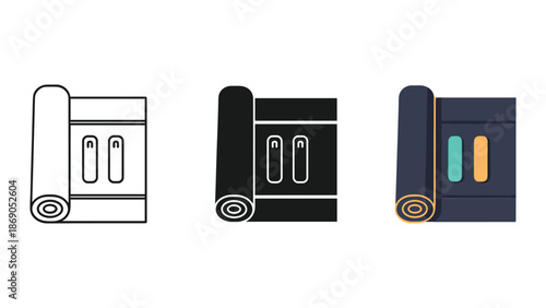 Collection of different style yoga mat