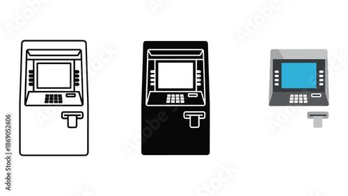 Vector illustration of atm machine in different style