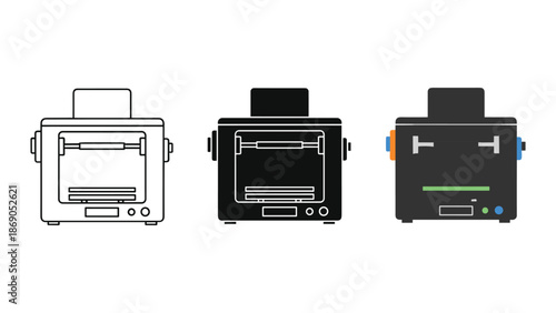 Toaster icon set in different style