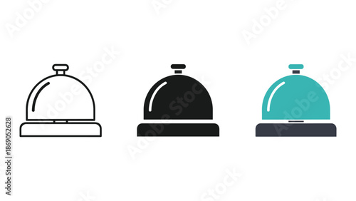 Food dome icon set in different style
