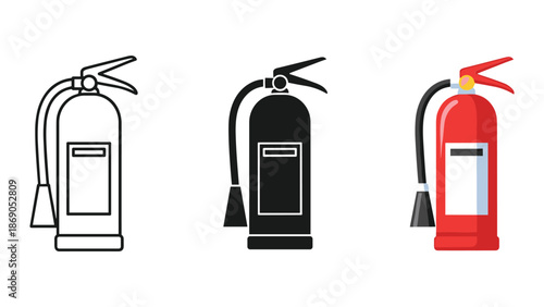 Fire extinguisher icons set
