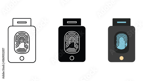 Fingerprint scanner icons for mobile devices