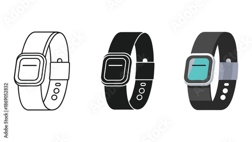Smartwatch designs in various styles and colors