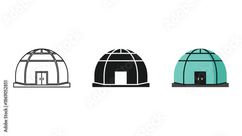 Different styles of igloo illustration