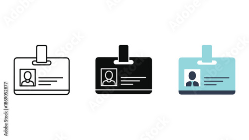 Identity card icon set with different colors and designs