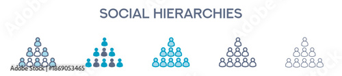 Social Hierarchies Element For Design Graphic - Multi Styles. Vector Illustration Of Two Colored And Black. Multiple Icons Designs Can Be Used For Mobile, Ui, Web 