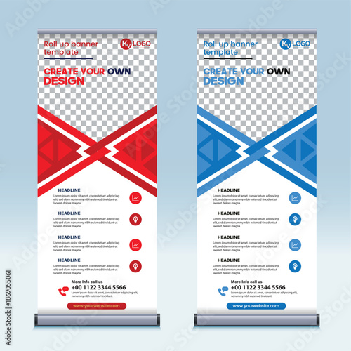 Modern roll up banner standee design template