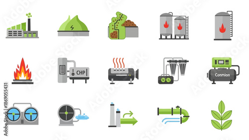 Collection of Industrial Icons and Symbols.