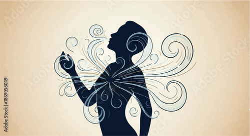 abstract floral background with butterflies