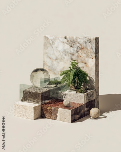 Modern Minimalist Still Life with Natural Elements