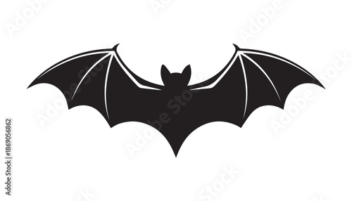 black color bat of silhouette vector illustration, solid white background