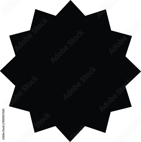 Black starburst icon isolated on abstract design element vector