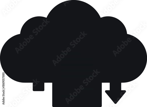 Cloud upload icon data transfer storage technology vector vector