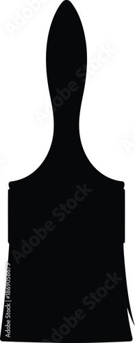 Single paint brush silhouette isolated on white for diy and art projects vector