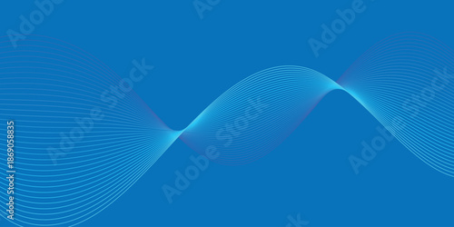 abstract creative blue blend wave line technology background design.