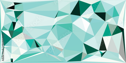 Green polygon abstract background with sharp triangles, clean modern style for digital, web, and print use