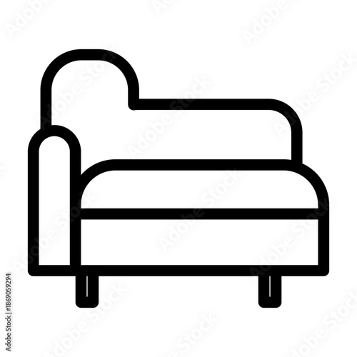 chaise longue line icon