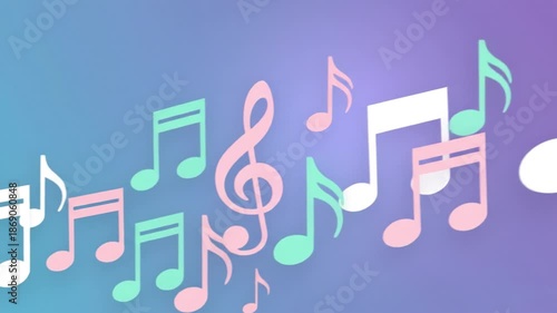 Musical note treble clef pastel gradient background soft colorful rhythm sound melody harmony upbeat musical note treble clef pastel gradient blue purple soft light music symbol melody sound icon