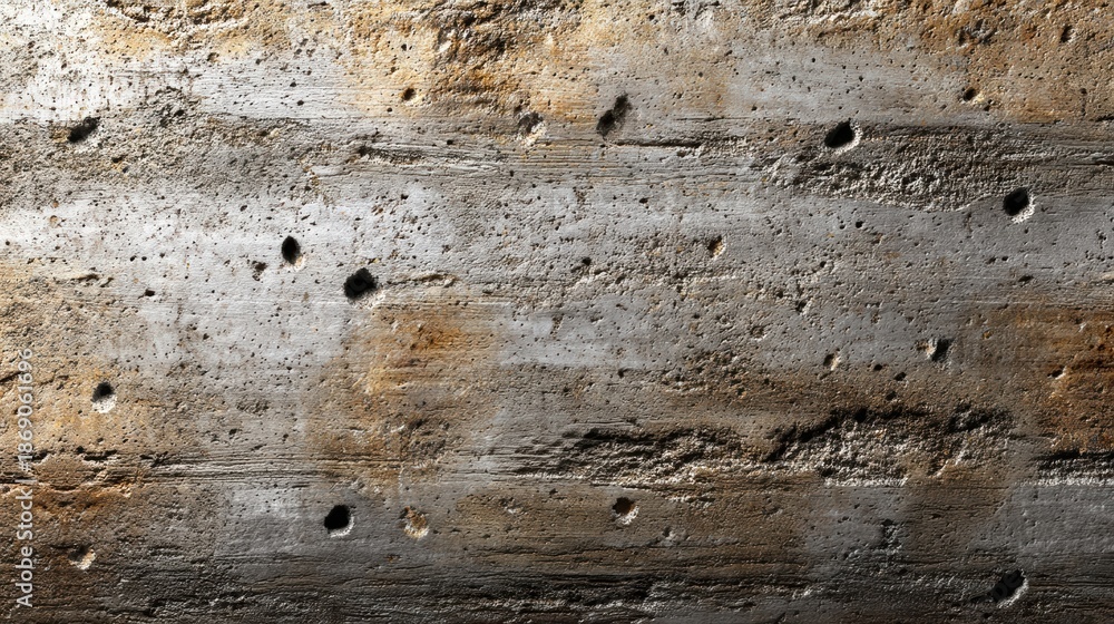 Obraz premium Wall with numerous holes a weathered wall displaying a multitude of holes and perforations suggesting age and texture