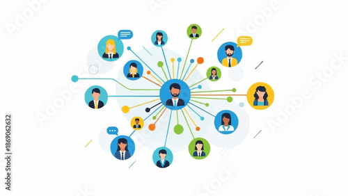 Connecting People Network Social Media Communication Concept.