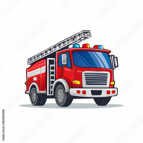 Fire Truck Emergency Vehicle Illustration