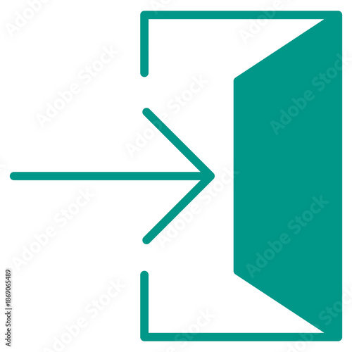 Flat Colored Login Icon for Security Access