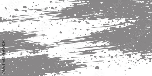 Abstract grunge design featuring a dark black ink splat and liquid paint splatter texture on a dirty paper background vector illustration