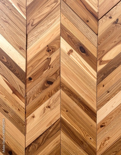 Detailed Close-Up of a Beautiful Herringbone Pattern Wooden Floor with Natural Wood Grain.