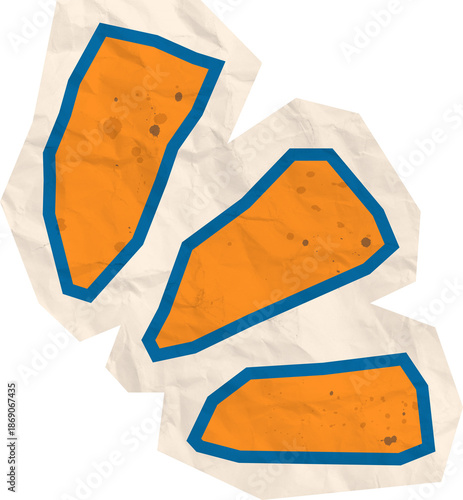 Scrapbook Retro Cutout Emphasis, Ransom Paper Texture Cutout Element