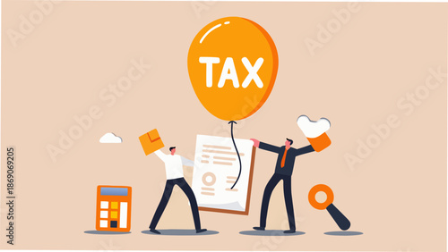 Businessmen dealing with tax documents and finances