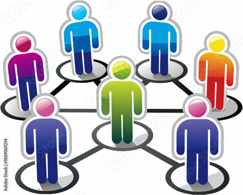 Diverse group of people connecting and networking together