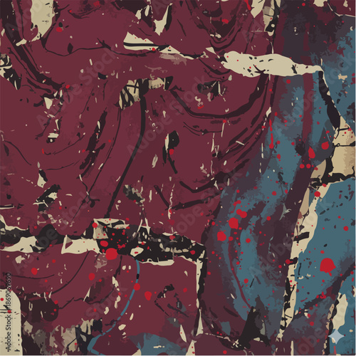 Abstract Grunge Punk Texture Background with Distressed Paint and Ink Splatter
