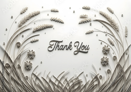 Paper Quilling Style of Soft Meadow Breeze Thanks