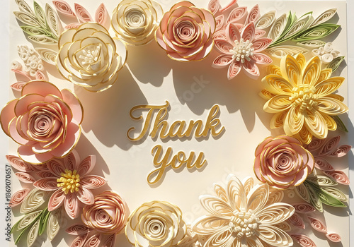 Paper Quilling Style of Sun-Kissed Floral Gratitude