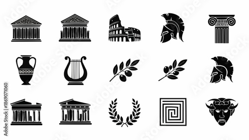 Ancient Greek and Roman Symbols Collection.
