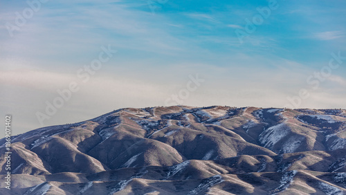 snow covered mountains in winter