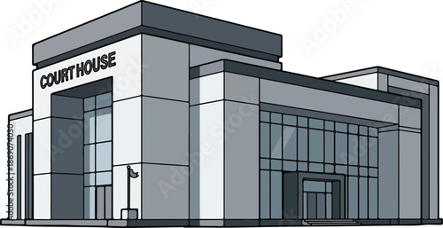 Modern Court House Building Architecture.