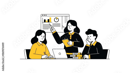 Teamwork and business strategy meeting analyzing data and planning for success in a professional setting