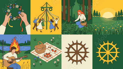 Collection of Midsummer Celebrations and Summer Solstice Traditions.