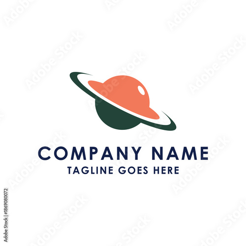 Modern Minimalist Planet Saturn Design Vector illustration