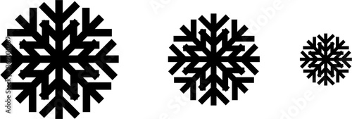 Decorative white snowflake vector element, isolated ice crystal icon for winter season themes, holiday cards, and Christmas graphic design concepts