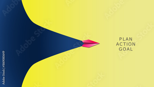 symbolize new year targets, fresh starts, change, new beginnings, and the passage of time, a paper plane launch to New Year 2026 with new year target, to the text plan, action and goal