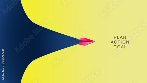 symbolize new year targets, fresh starts, change, new beginnings, and the passage of time, a paper plane launch to New Year 2026 with new year target, to the text plan, action and goal